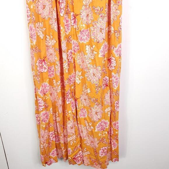 Old Navy Dress Womens XS Shapeless Colorful Florals Split Hem Pockets Tie Strap - Picture 3 of 12